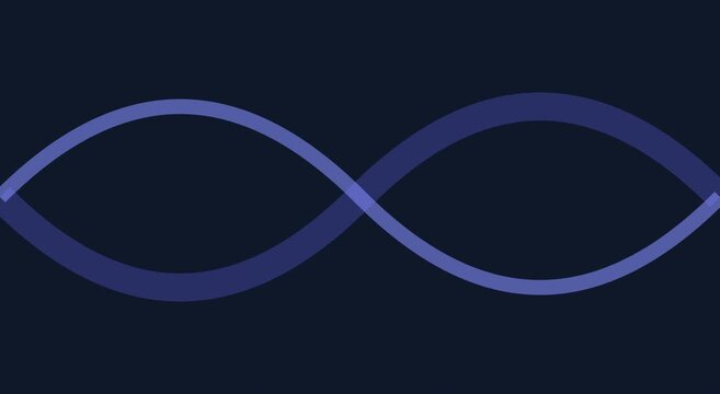 Minimalist abstract sine wave animation, smooth blue oscillating motion animation background