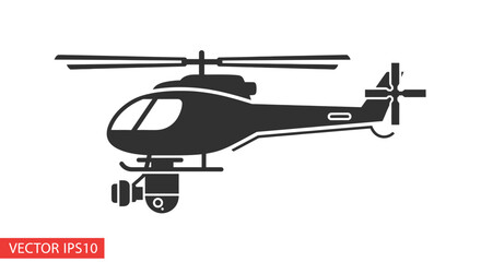 Surveillance Helicopter Icon with Camera © taufik
