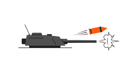 Tank Firing Ammunition, Military Vehicle Combat Action © taufik