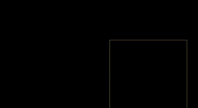 Minimalist golden square frame animation on animation black background