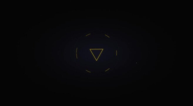 Minimalist hud loading spinner with rotating triangle animation interface