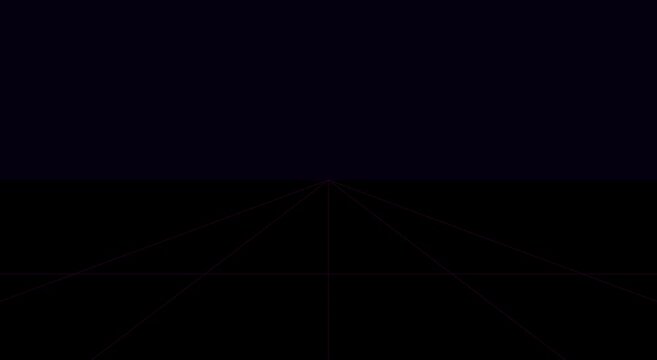 Retro synthwave grid horizon animation, 80s style cyberpunk animation background