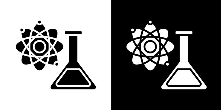 Scientific Research  Icon Set White Glyph Style Collection