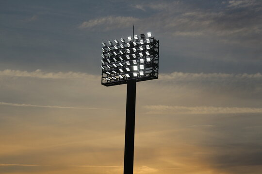 stadium lights at night
