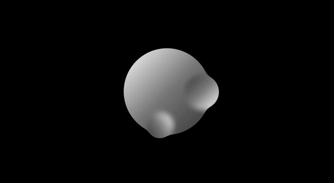 Abstract 3 d liquid sphere morphing animation on animation black background
