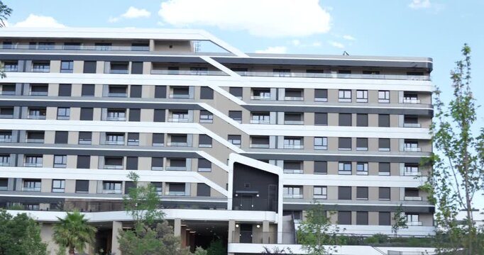 Three building angles show contemporary residential architecture