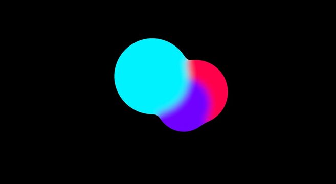 Abstract liquid gradient morphing shapes on animation black background