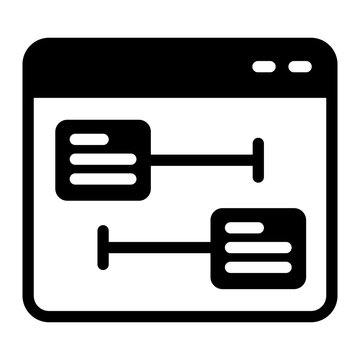 Website layout wireframe blueprint layout plan prototyping icon.