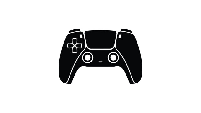 Game controller silhouette on a white background silhouette