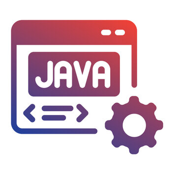 Java programming script application window icon with setup gears.