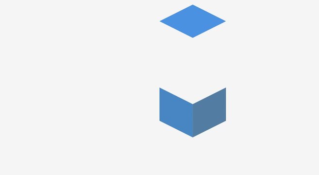 Minimalist 3 d cube animation: abstract geometric motion on animation white background