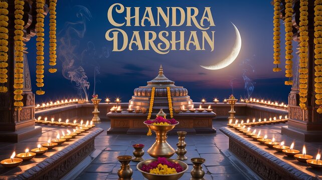 Moonlit devotional altar inspires faith serenity blessings and timeless Hindu spiritual traditions gracefully.