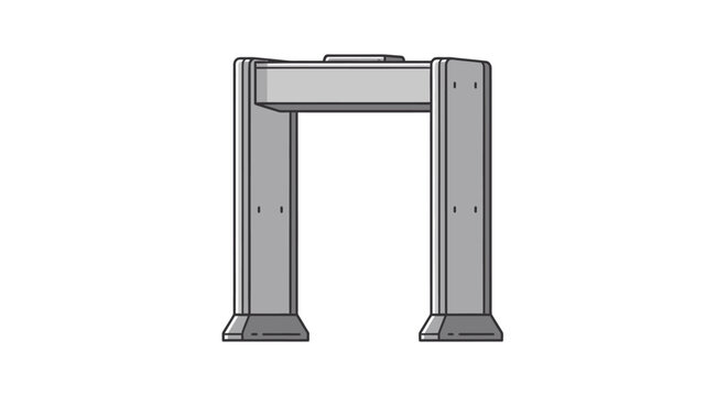 Modern security archway for passenger screening and access control at airports or public venues, ensuring safety and preventing unauthorized items