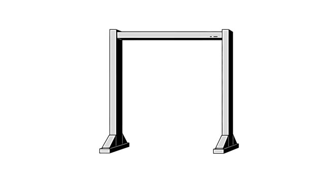 A heavy-duty industrial metal detector gate, ideal for security checkpoints, airports, and industrial facilities, designed for detecting metallic objects and ensuring safety