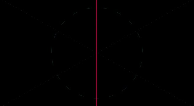 Minimalist hud target reticle with rotating circular scan and vertical line animation
