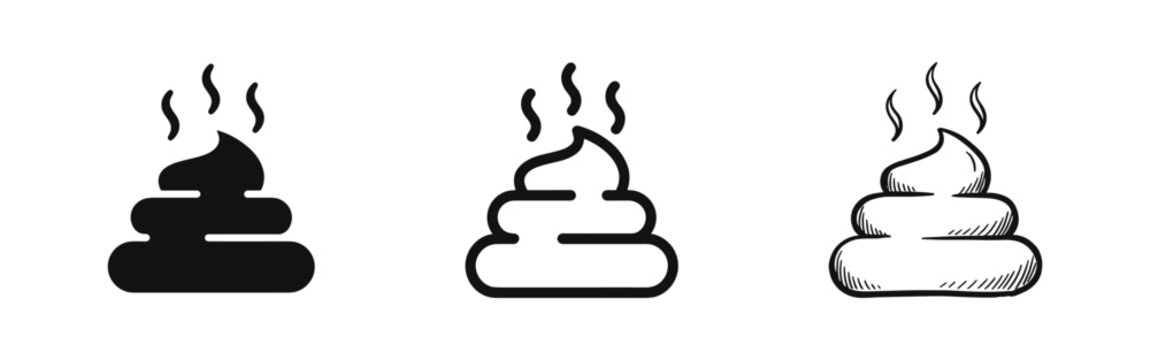 Funny Poo Icon Set for Humor Waste and Emoji Design