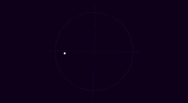 Minimalist loading animation with rotating animation white dot on dark background