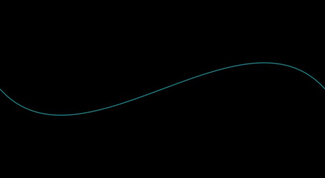 Minimalist teal sine wave animation on animation black background, abstract motion