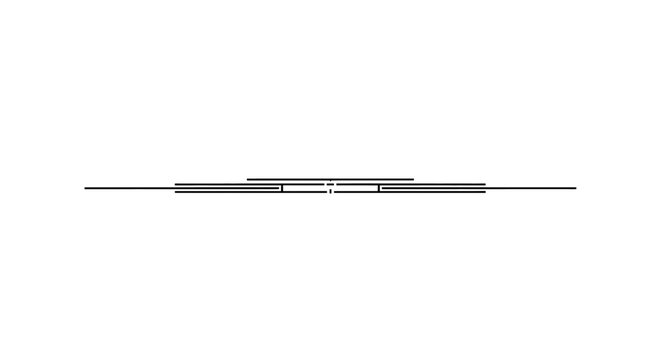 Minimalist horizontal line divider with geometric accents