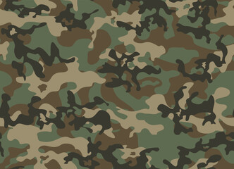 Fototapeta premium Camouflage trendy background, seamless modern pattern, vector illustration