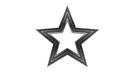 Obraz premium Metallic silver star shape with beveled edges