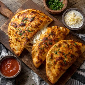 Celebrating National Fast Food Day with a fresh cheesy calzone