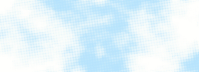 Obraz premium Baby blue pop art background with retro comic halftone dots perfect for boy baby shower invitations greeting cards banners posters and celebration designs.