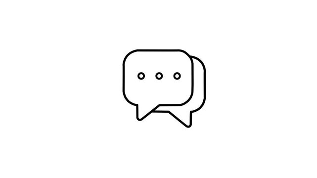 Minimalist Chat Bubble Animation with Typing Dots on Black Background