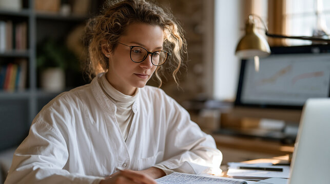Psychiatry resident reviewing transcranial magnetic stimulation response data from a treatment-resistant depression cohort, mood improvement trajectories graphed across a clinical