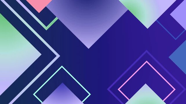 Abstract geometric background with overlapping gradient squares and diamonds animation