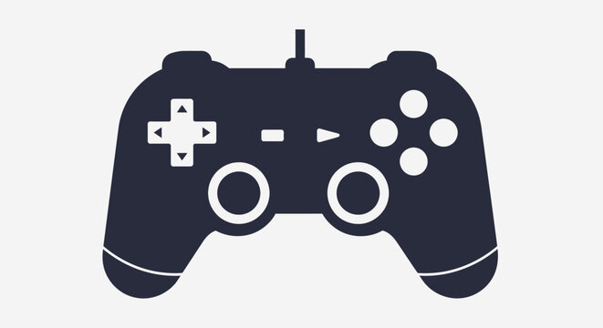 Dark blue video game controller.