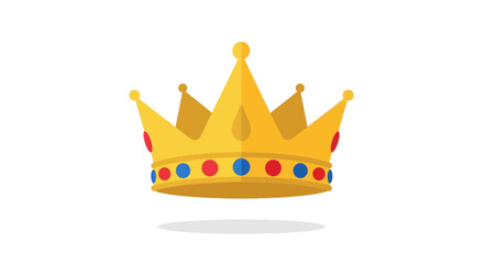 Golden crown with colorful jewels on. © ulul