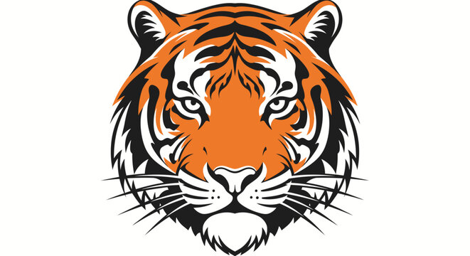 Tiger Face Close Up Portrait.