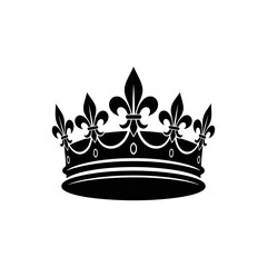 Black crown with fleur de lis. © prayogo
