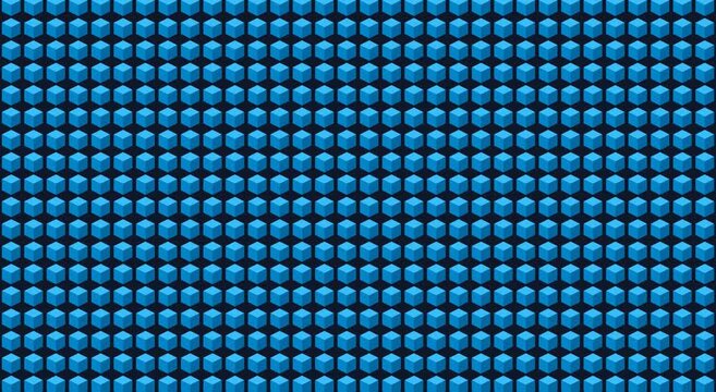 Abstract blue isometric cube grid pattern motion animation background cubes