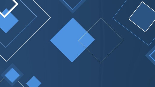 Overlapping geometric diamonds shape background animation