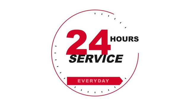 High-Contrast Typographic Reveal - 24 hours service everyday