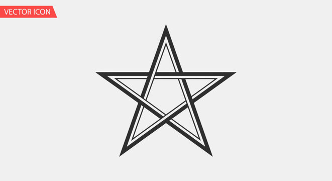Black pentagram star symbol icon.
