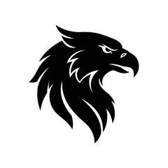 Obraz premium Black silhouette of eagle head.