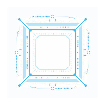 Blue server rack front view vector illustration