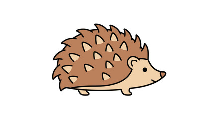 Cute cartoon hedgehog with spikes. © ahmad