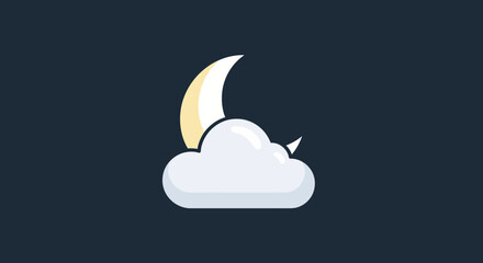 Moon and Cloud Icon Graphic Design. © yanto