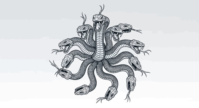 Medusa Snake Hair Monster Creature.
