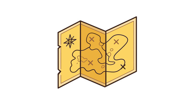 Vintage treasure map illustration.