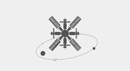 Satellite in Space Orbit System. © yanto