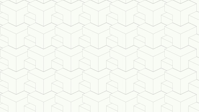 An abstract seamless geometric pattern vector featuring a modern 3d mosaic texture and light gray square tile shapes for a stylish wallpaper backdrop design