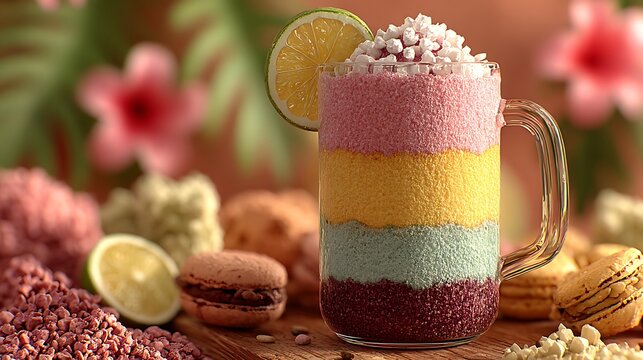 Falooda dessert and salted ayran glass together wallpapers