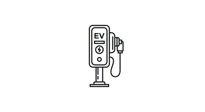 Electric vehicle charging station icon.