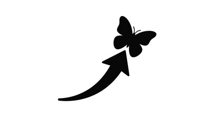 Butterfly And Arrow Silhouette On White Background © asma