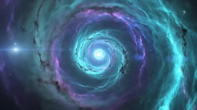 Vibrant cosmic galaxy vortex with swirling stars and nebulae.